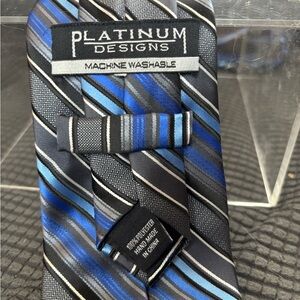 Striped Blue and Black Tie